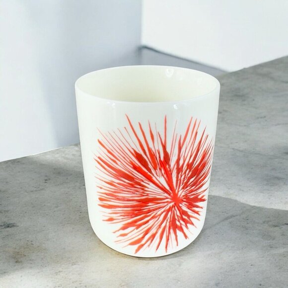 Starbucks Red Flower Starburst on White Mug 2014 Coffee Mug Cup Ceramic 12oz - Picture 2 of 14